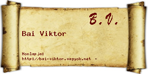 Bai Viktor névjegykártya